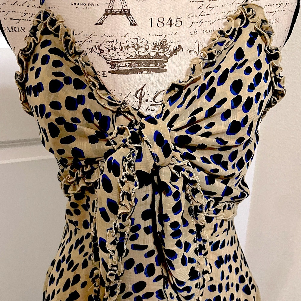 Saints + Secrets ruffled spaghetti strap dress